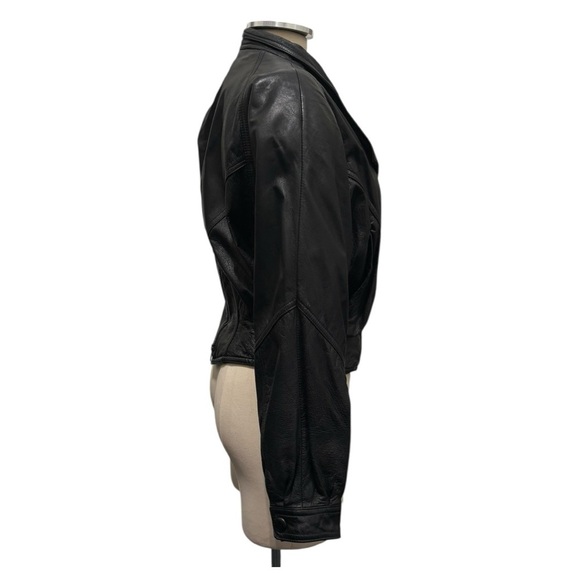 Vintage Wilsons Retro 80s Bomber Moto Leather Jacket Size Small - Picture 2 of 11